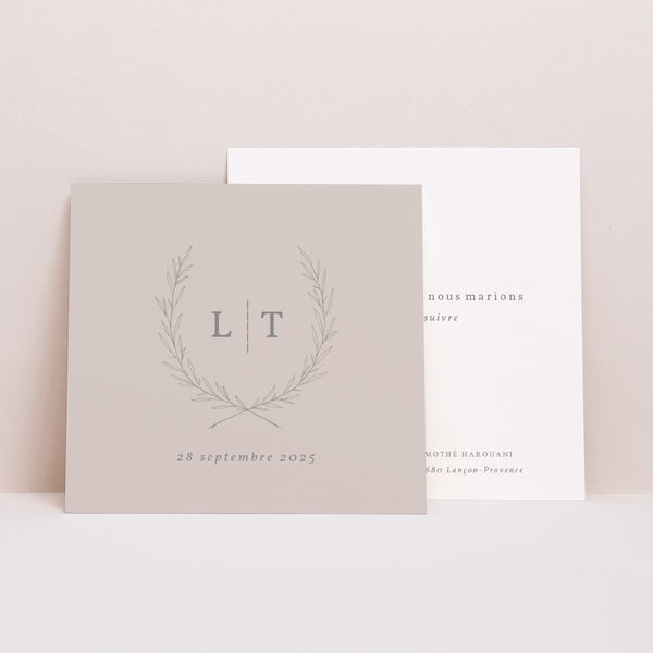 Save the date Mariage Carré Kinfolk floral photo