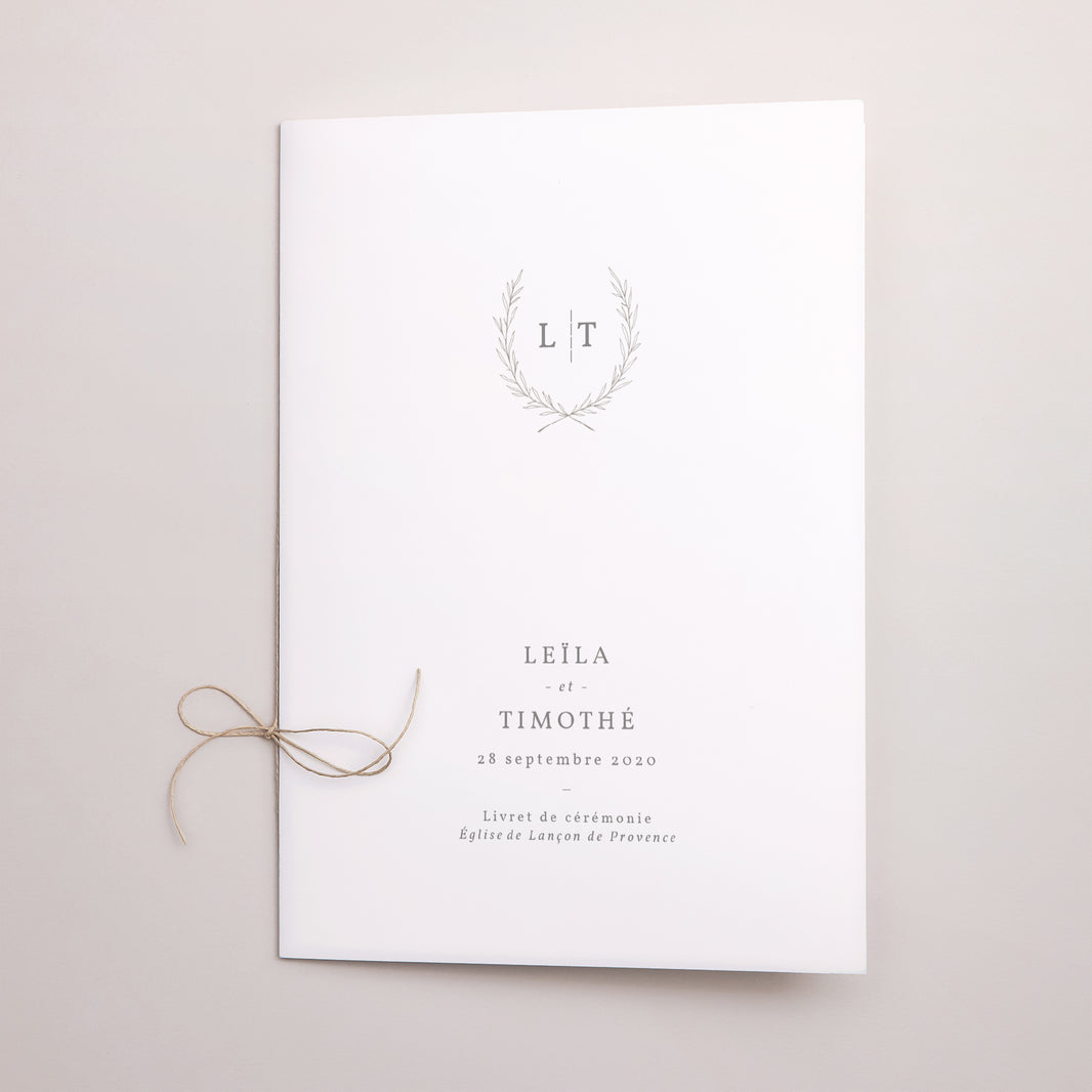 Livret de messe Mariage Double volet Kinfolk floral photo N° 1