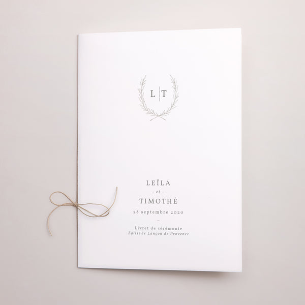 Livret de messe Mariage Double volet Kinfolk floral photo