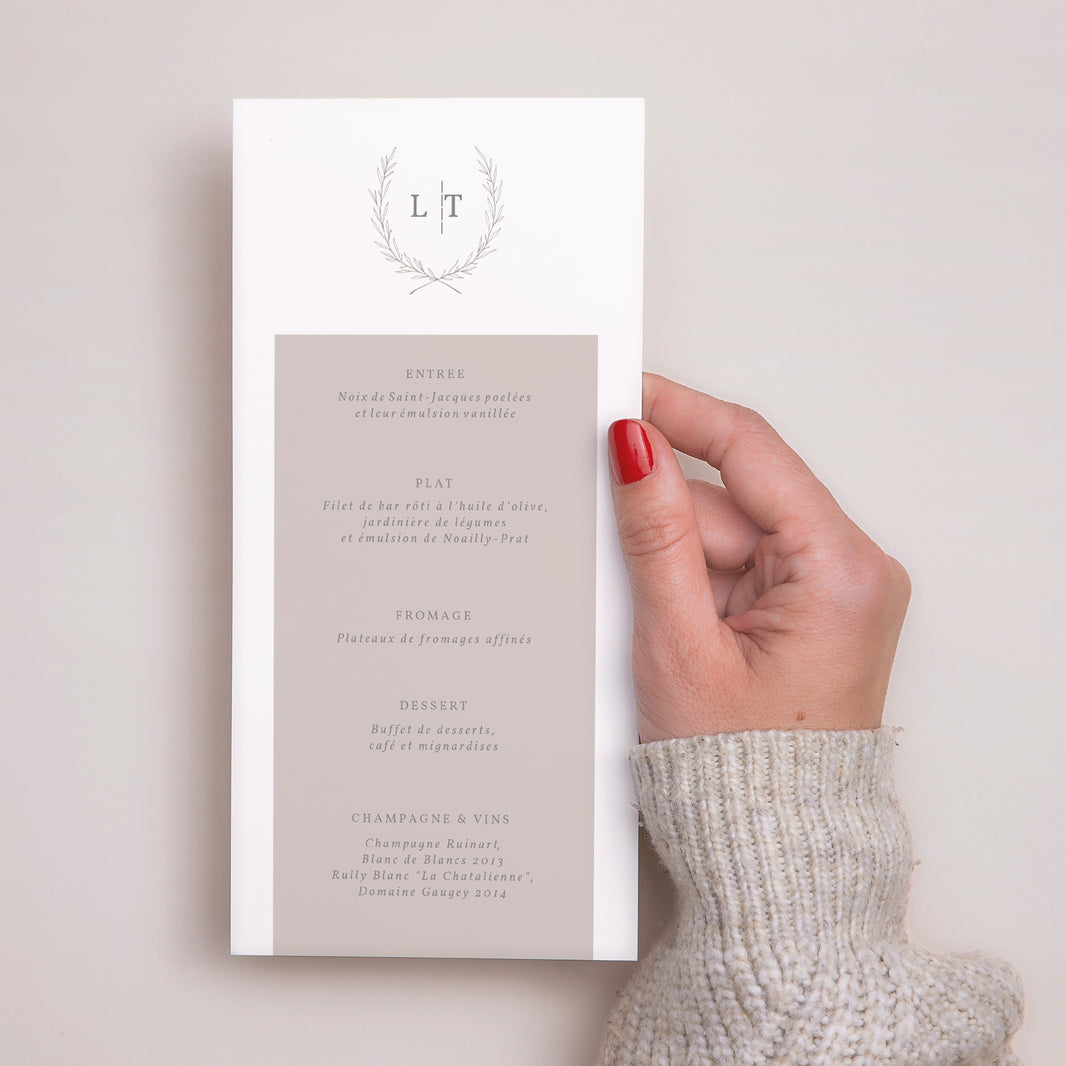 Menu Mariage Panoramique portrait Kinfolk floral photo N° 2