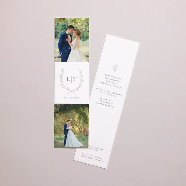 Remerciements Mariage Marque-page Kinfolk floral photo