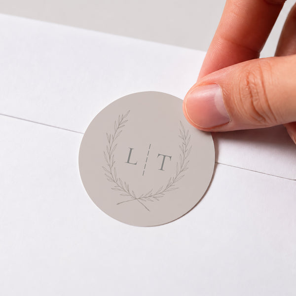 Sticker Mariage Rond Kinfolk floral photo