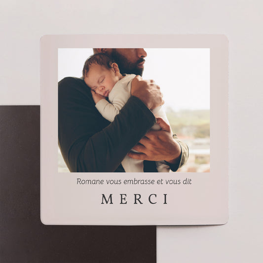 Remerciements Naissance Lot de 9, magnétique Première lettre photo