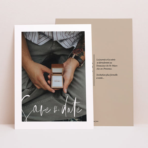 Save the date Mariage Portrait Typo Manuscrite photo