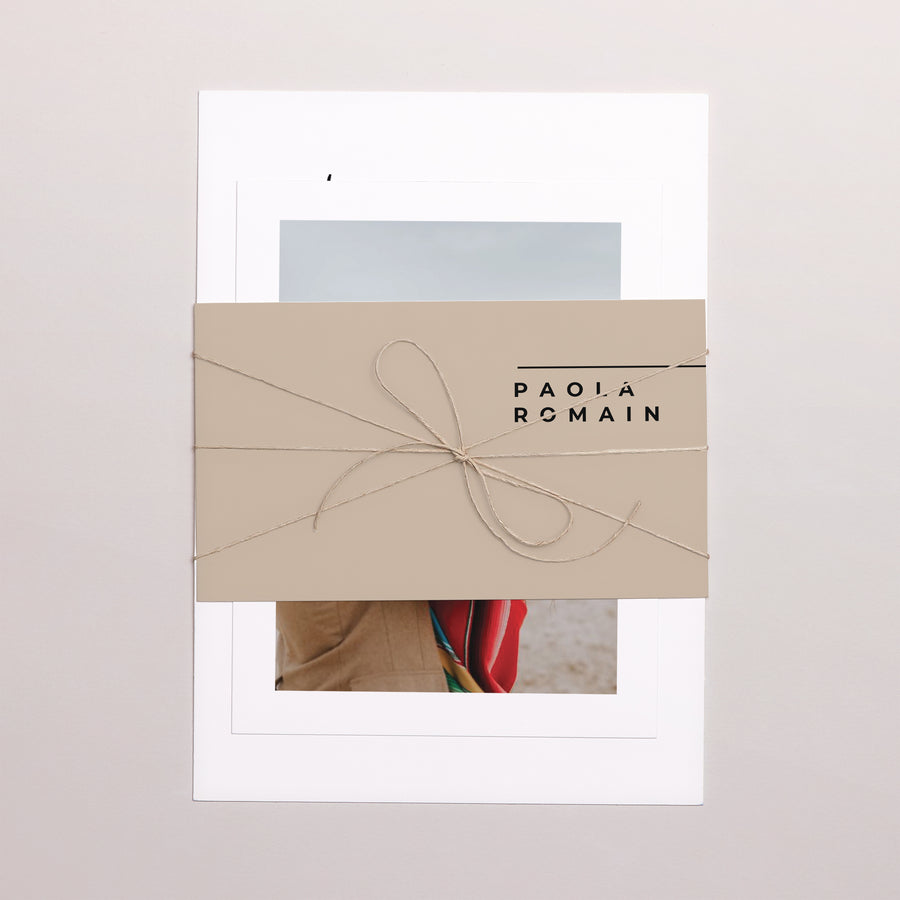 Faire-part Mariage 3 cartes, ruban Typo Manuscrite photo