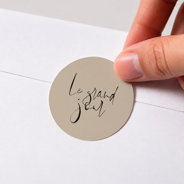 Sticker Mariage Rond Typo Manuscrite photo