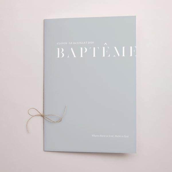 Livret de messe Baptême Double volet Pli décalé photo