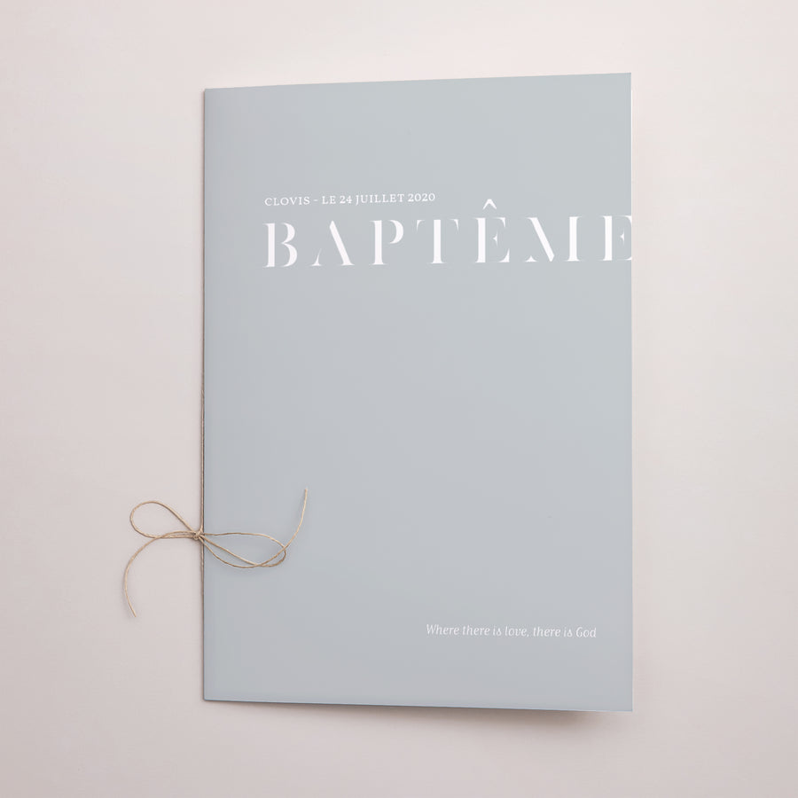 Livret de messe Baptême Double volet Pli décalé photo