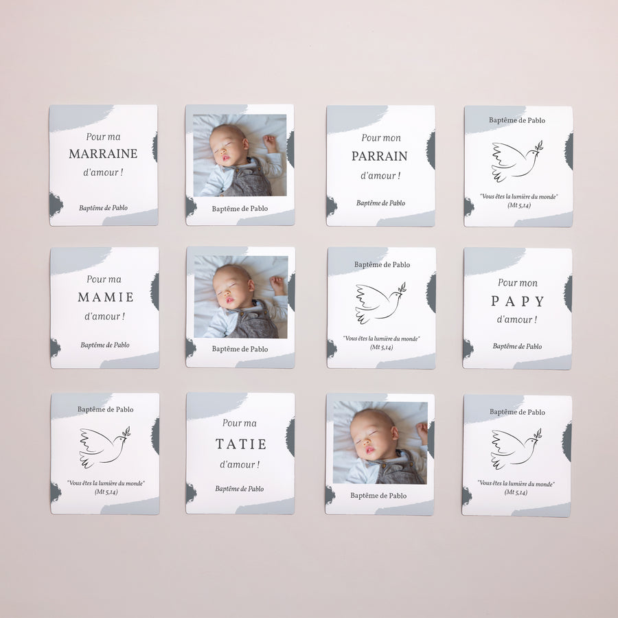Remerciements Baptême Lot de 12, magnétique Artsy-Craftsy photo