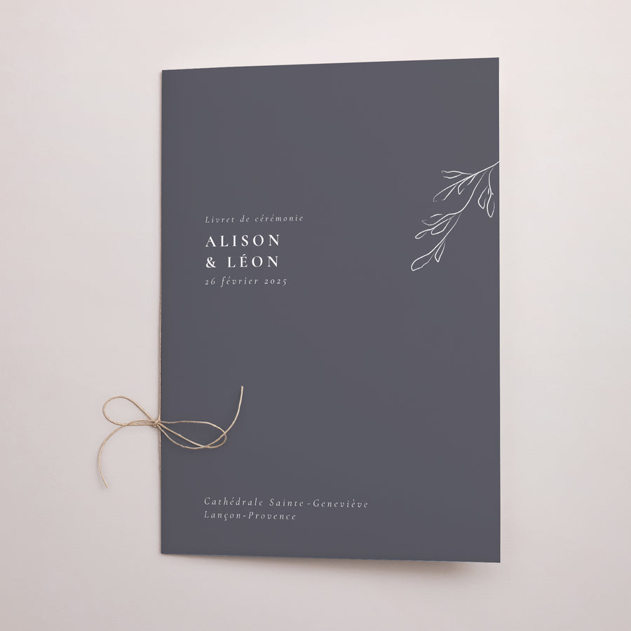 Livret de messe Mariage Double volet Inspiration Kinfolk photo