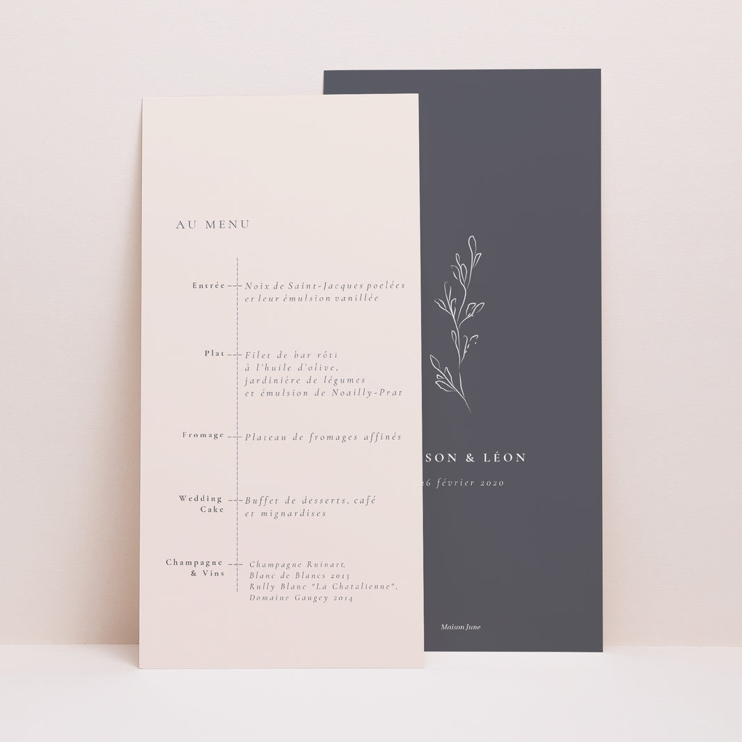 Menu Mariage Panoramique portrait Inspiration Kinfolk photo N° 1