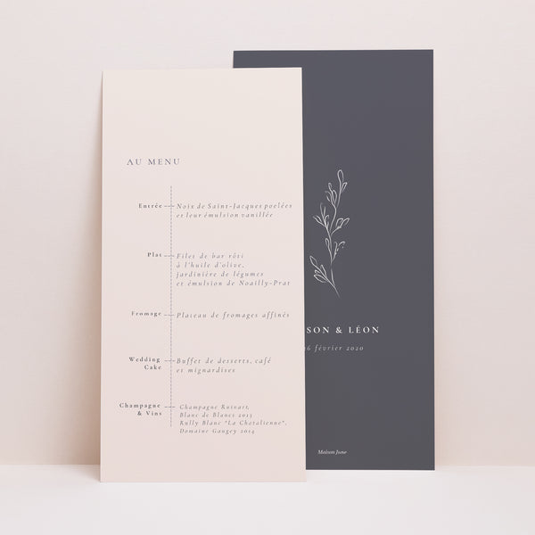 Menu Mariage Panoramique portrait Inspiration Kinfolk photo