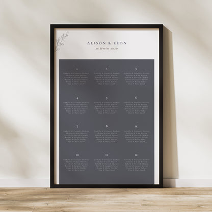 Plan de table Mariage Portrait 60 x 90 cm Inspiration Kinfolk photo N° 1