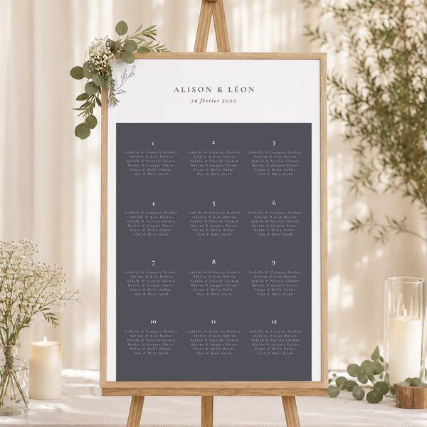Plan de table Mariage Portrait 60 x 90 cm Inspiration Kinfolk photo