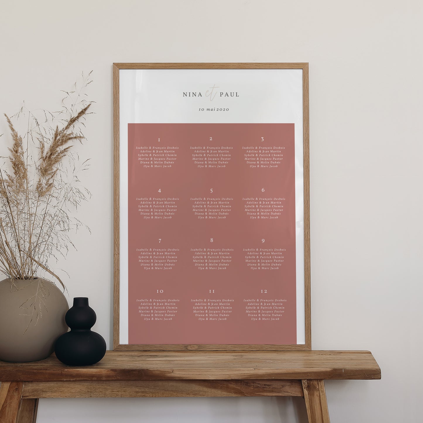 Plan de table Mariage Portrait 60 x 90 cm Esprit bohème photo N° 2