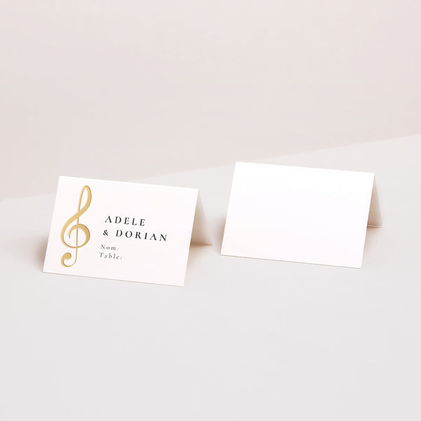 Marque-place Mariage 2 volets Musique photo