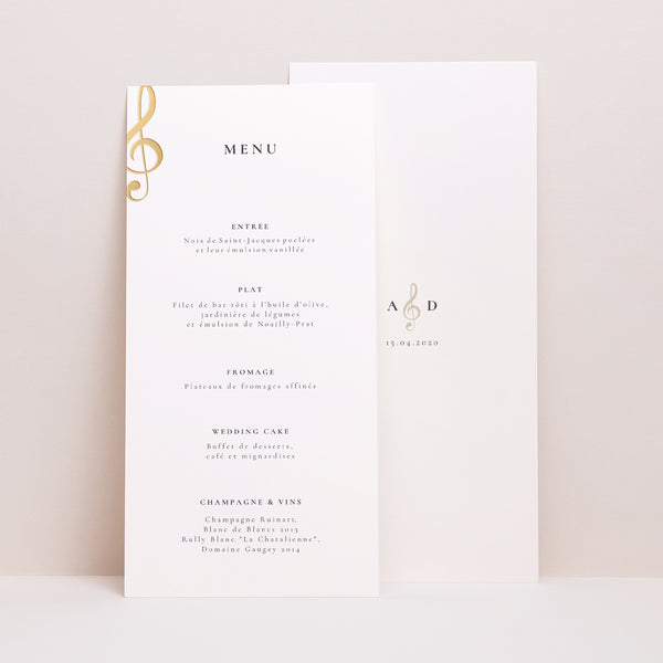 Menu Mariage Panoramique portrait Musique photo