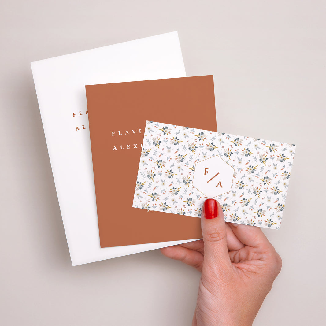 Faire-part Mariage 3 cartes, ruban Liberty Love photo N° 3