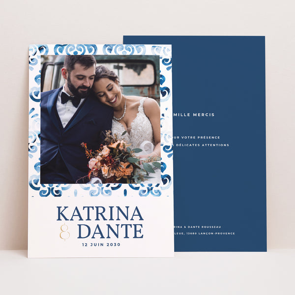 Remerciements Mariage Portrait Azulejos photo