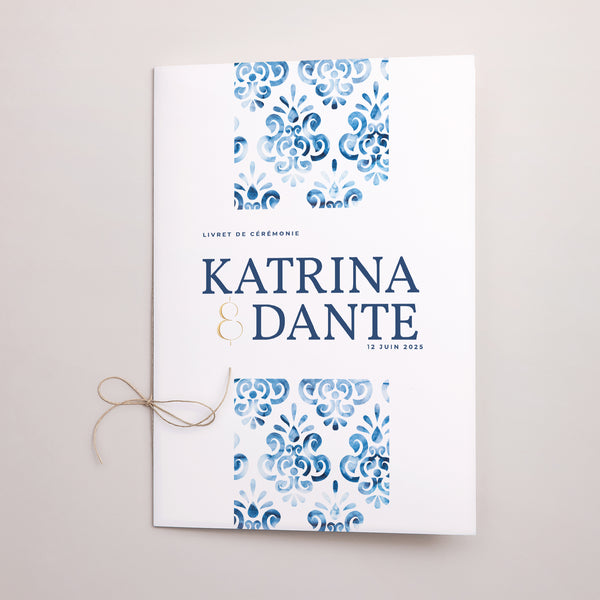 Livret de messe Mariage Double volet Azulejos photo