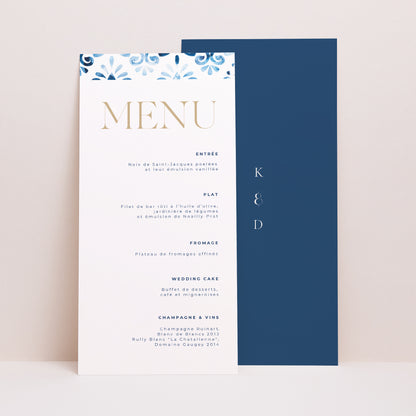 Menu Mariage Panoramique portrait Azulejos photo N° 1