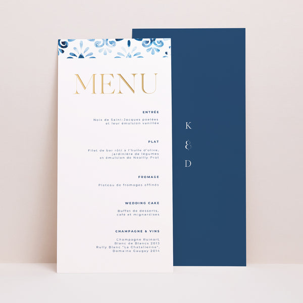 Menu Mariage Panoramique portrait Azulejos photo