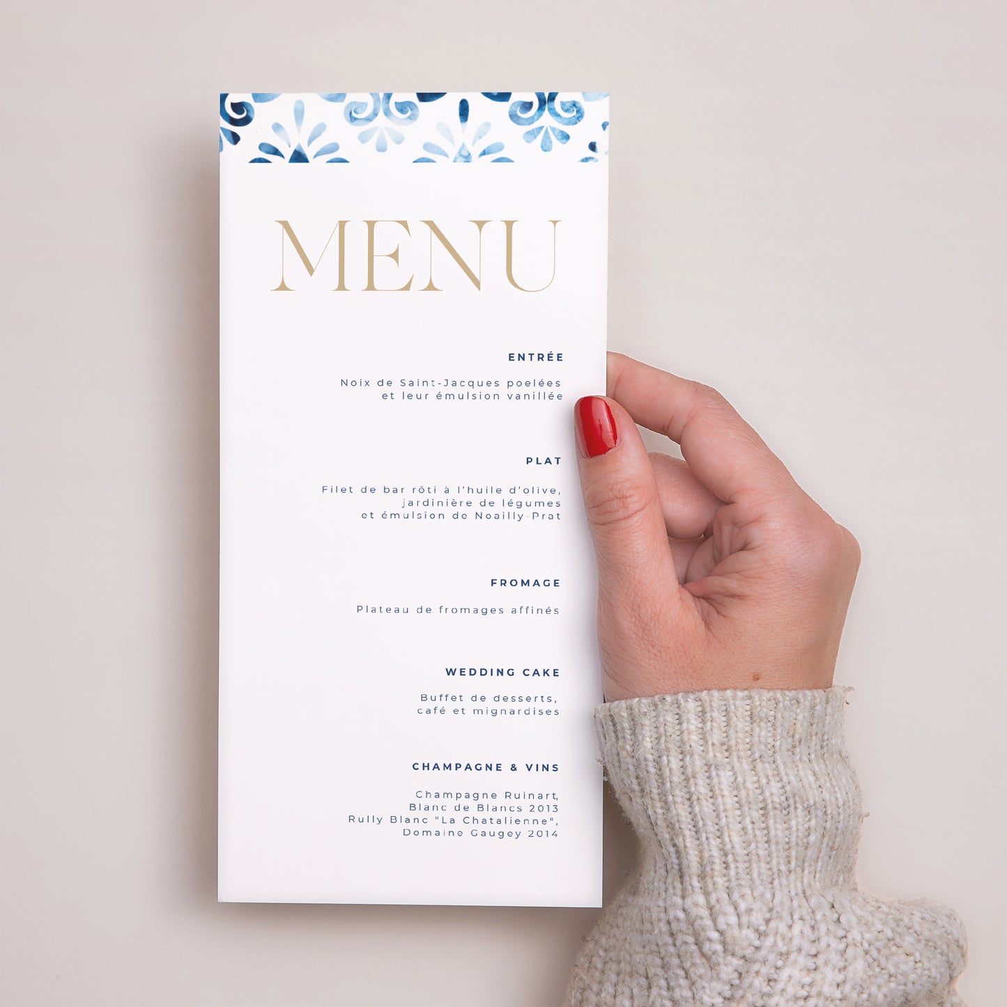 Menu Mariage Panoramique portrait Azulejos photo N° 2