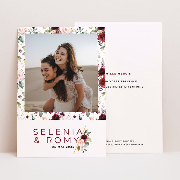 Remerciements Mariage Portrait Rock'n'Gold photo
