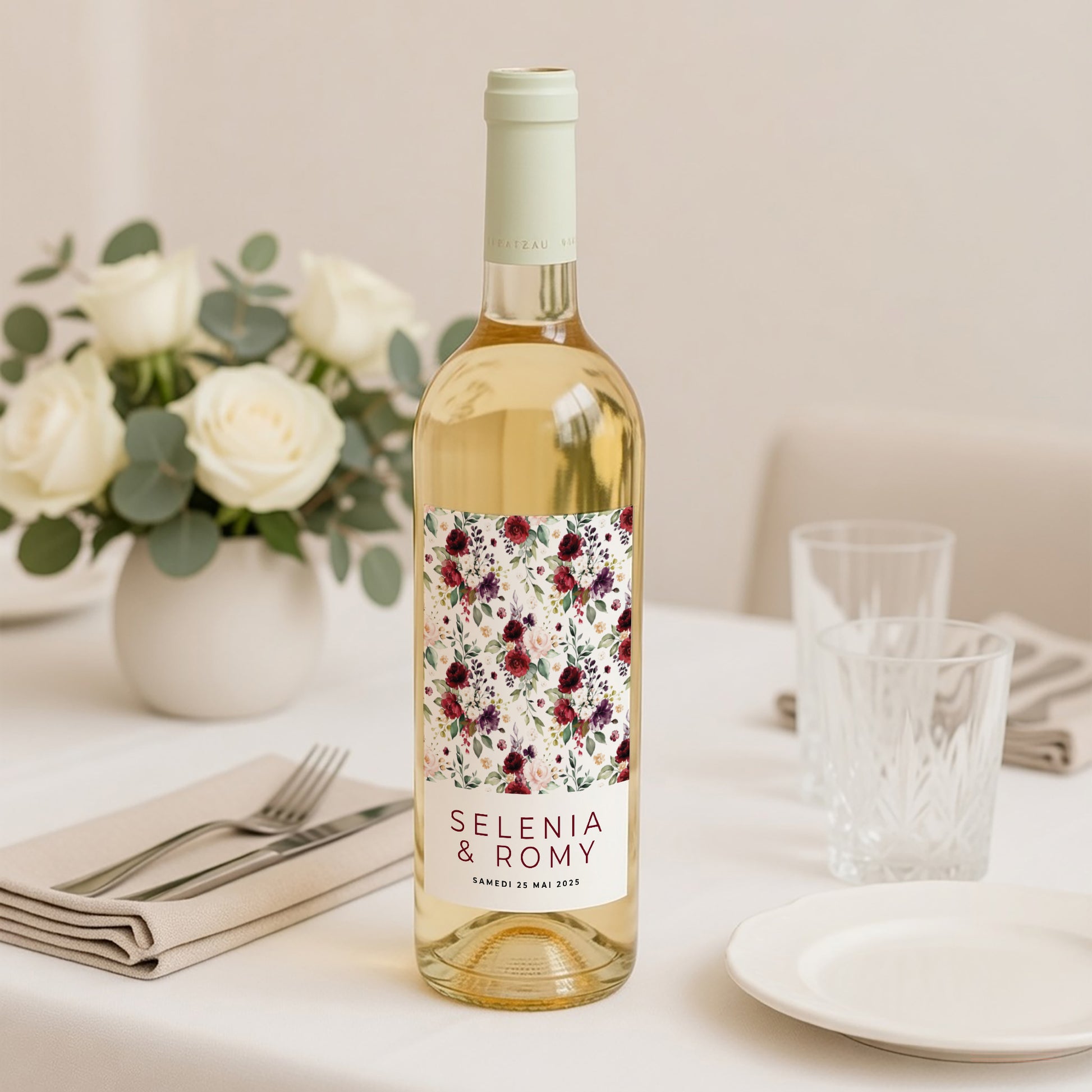 Etiquette bouteille Mariage Portrait Rock'n'Gold photo N° 2