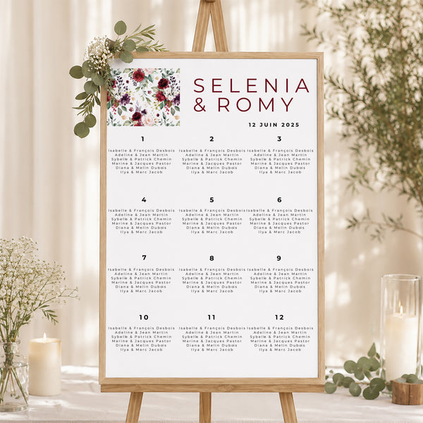 Plan de table Mariage Portrait 60 x 90 cm Rock'n'Gold photo