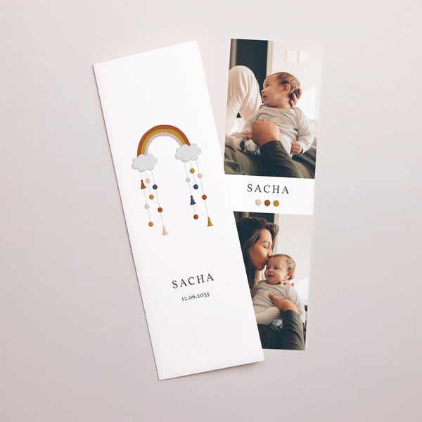 Faire-part Naissance Marque-page photo Arc-en-Ciel photo
