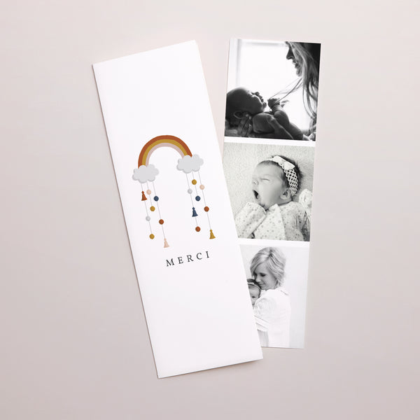 Remerciements Naissance Marque-page photo Arc-en-Ciel photo