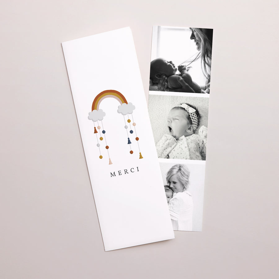 Remerciements Naissance Marque-page photo Arc en Ciel photo