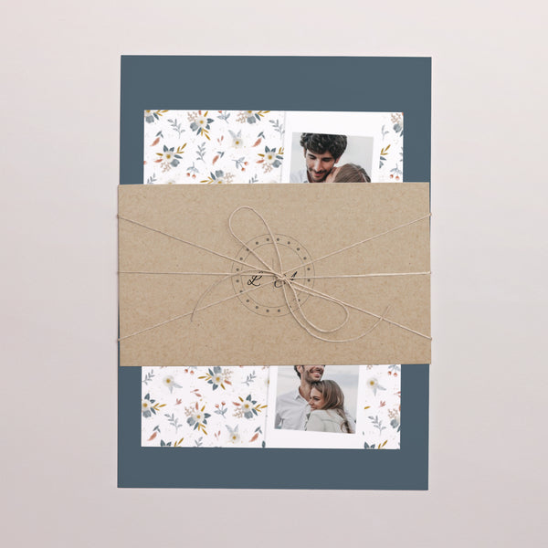 Faire-part Mariage 3 cartes, ruban Milleflori photo