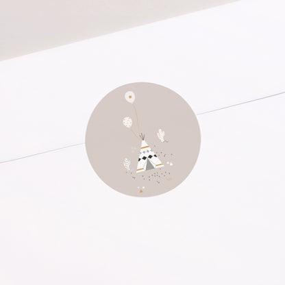 Sticker Naissance Rond Tipi Indien photo N° 1