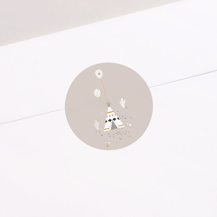 Sticker Naissance Rond Tipi Indien photo