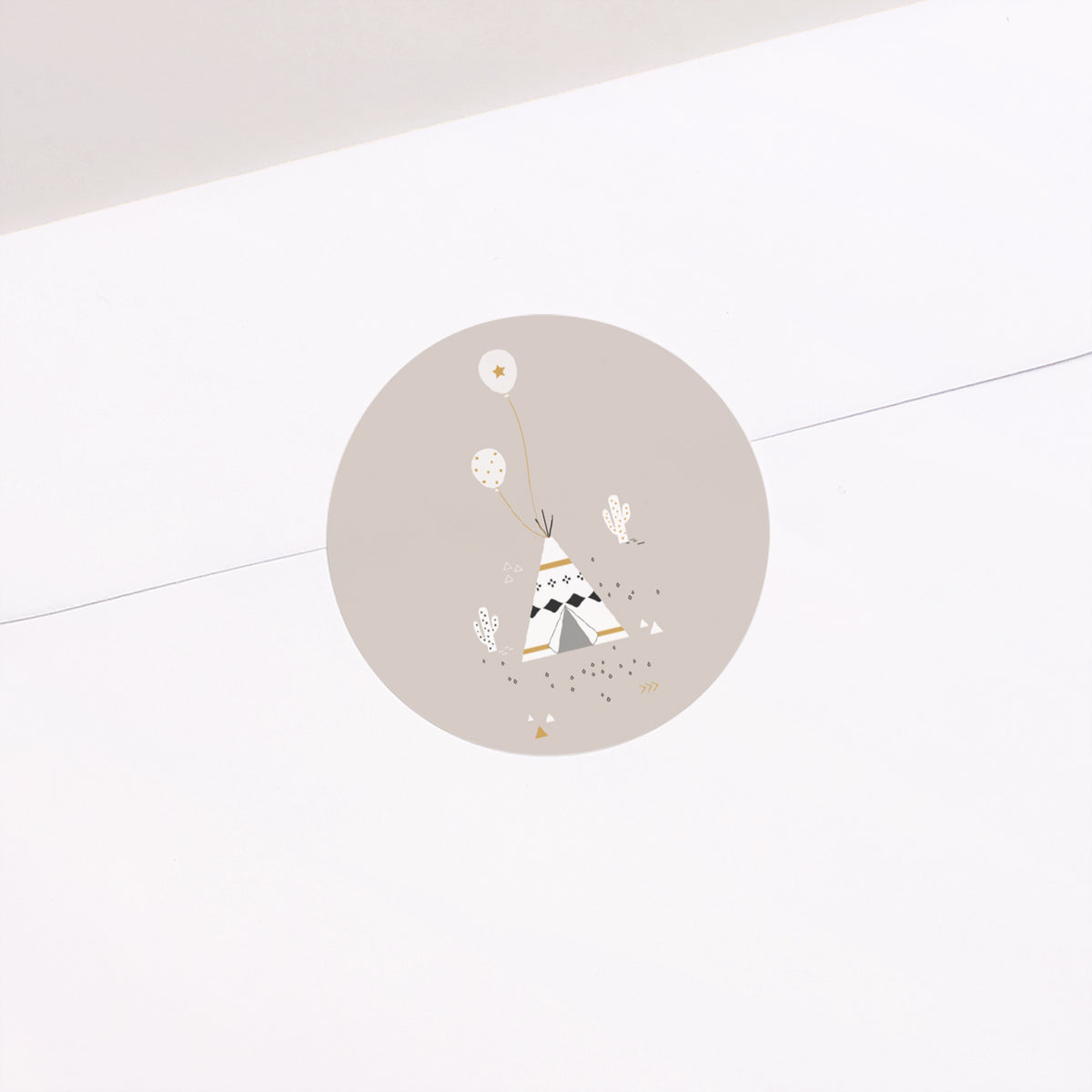 Sticker Naissance Rond Tipi Indien photo N° 1