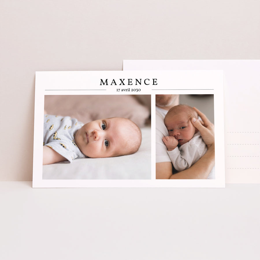 Faire-part Naissance Paysage Deux Photos photo