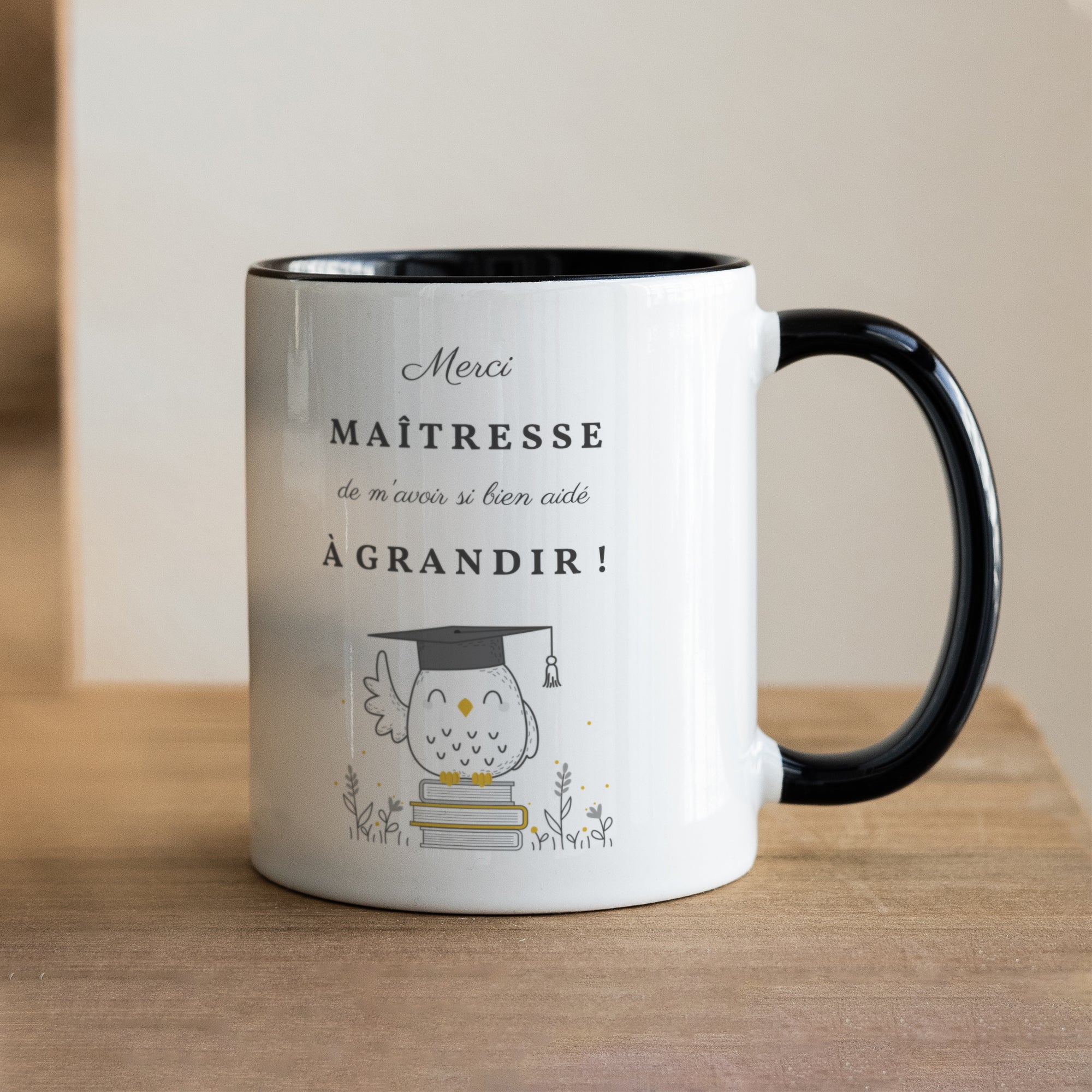 Mug Objets Noir Instit Chouette photo N° 1