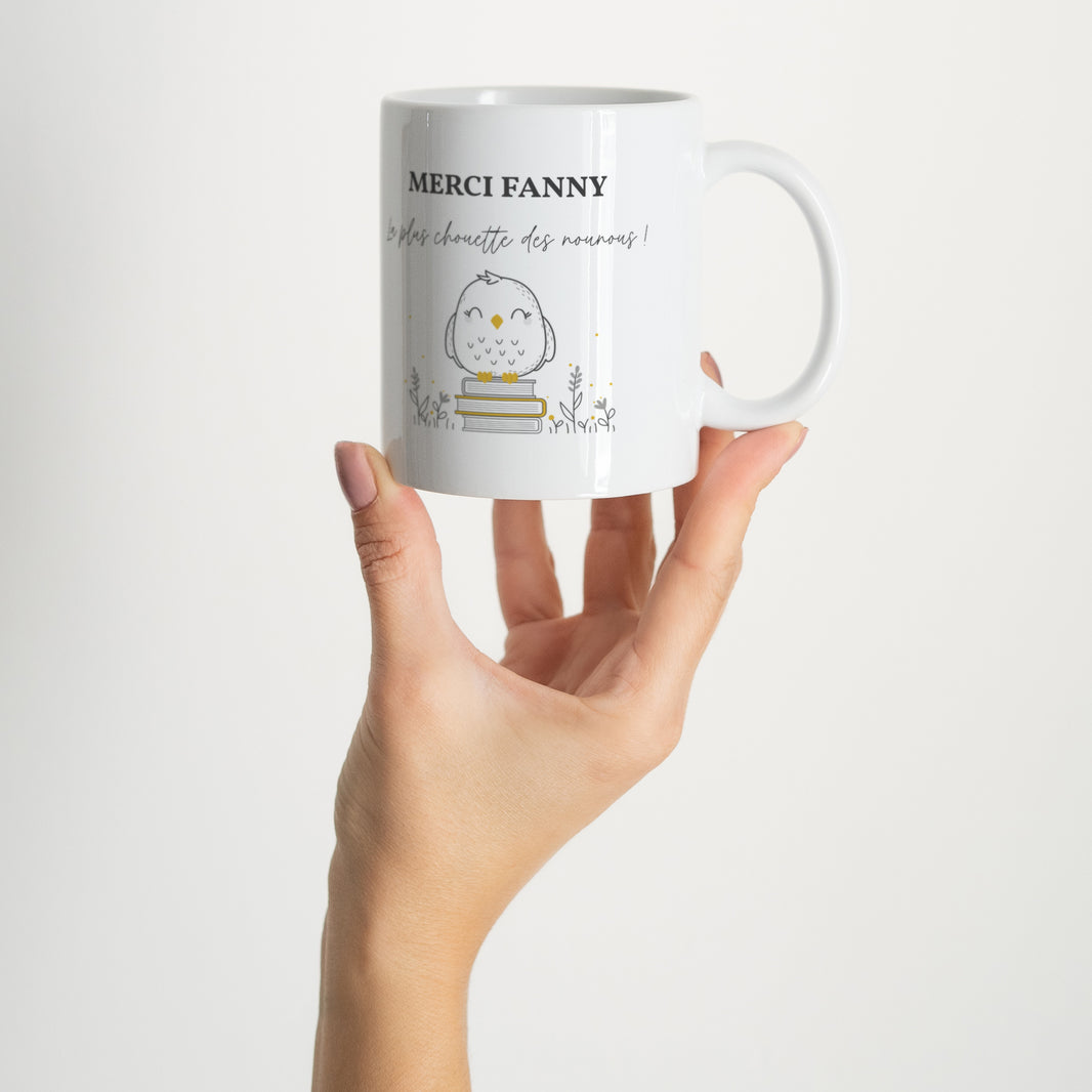 Mug Objets Blanc Nounou Chouette photo N° 2