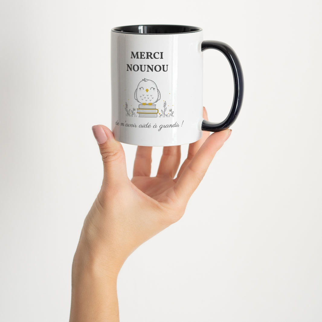 Mug Objets Noir Nounou Chouette photo N° 2