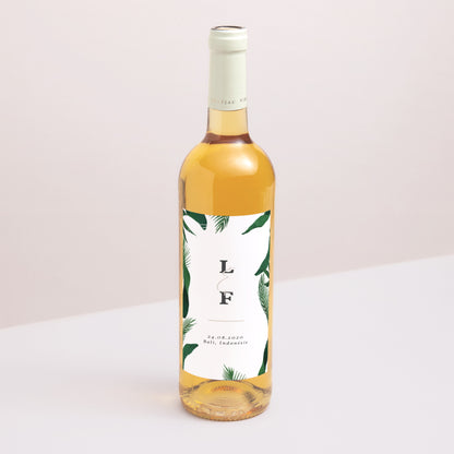 Etiquette bouteille Mariage Portrait Jardin Tropical photo N° 1