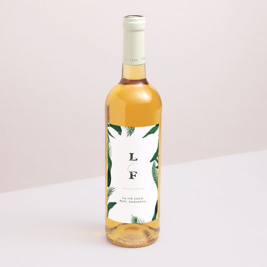 Etiquette bouteille Mariage Portrait Jardin Tropical photo