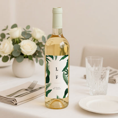 Etiquette bouteille Mariage Portrait Jardin Tropical photo N° 2