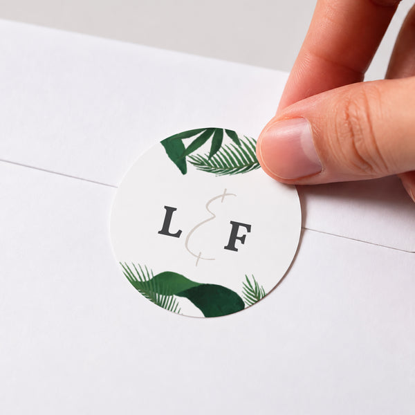 Sticker Mariage Rond Jardin Tropical photo