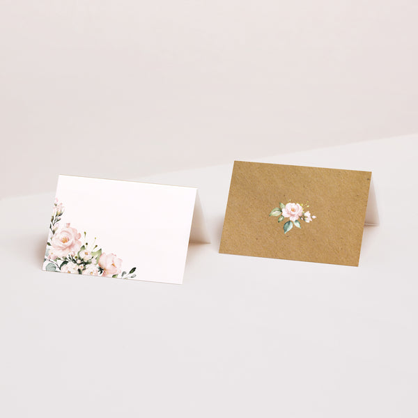 Marque-place Mariage 2 volets Romantique Kraft photo