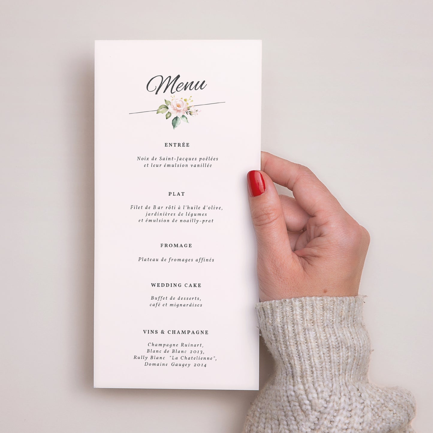 Menu Mariage Panoramique portrait Romantique Kraft photo N° 2