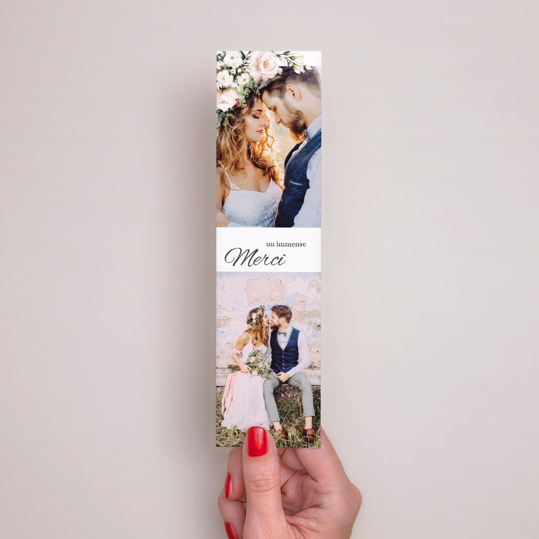 Carte Mariage Marque-page Romantique Kraft photo N° 2