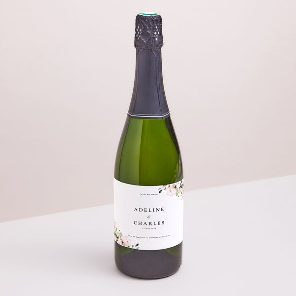 Etiquette bouteille Mariage Paysage Romantique Kraft photo