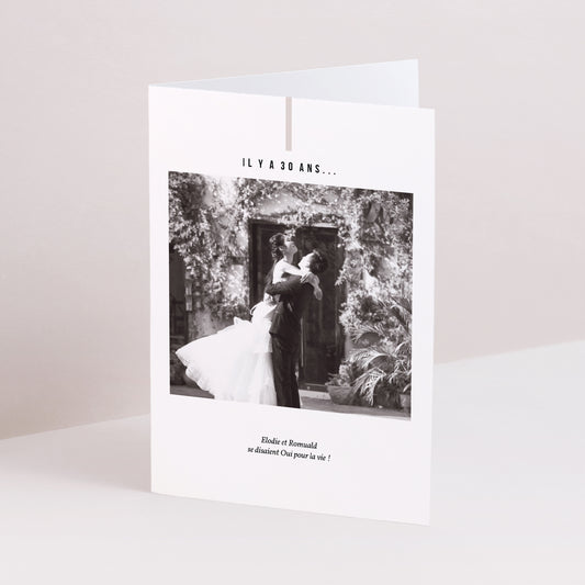 Invitations Anniversaire de mariage Double volet portrait Renouvellement voeux photo